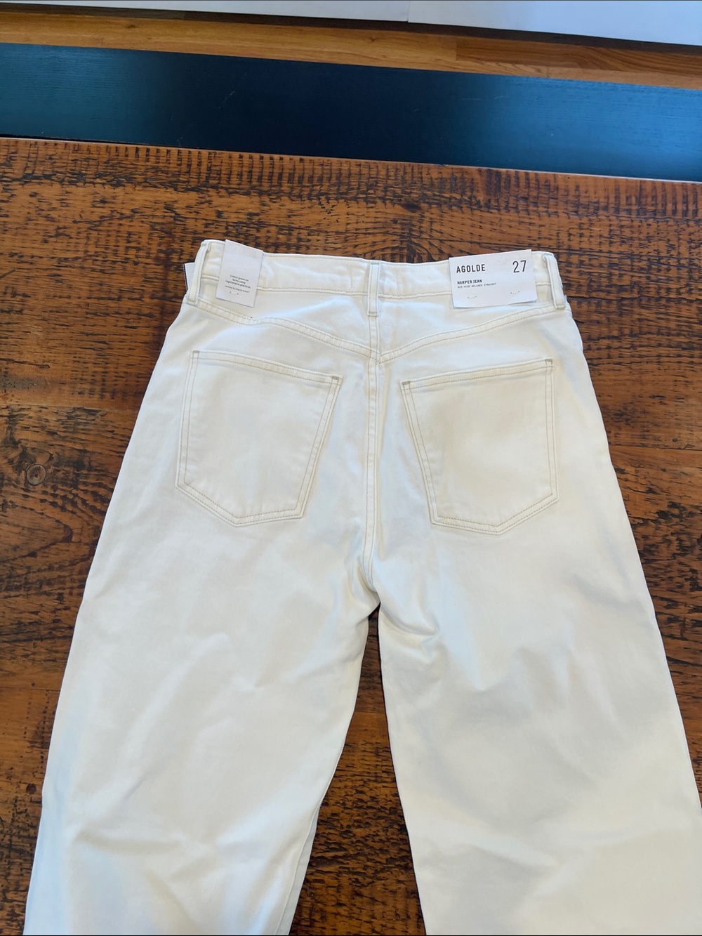 Agolde Harper jean’s relaxed Straight Jeans in White Wash NWT